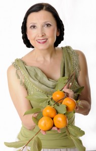Tonya with Persimmons