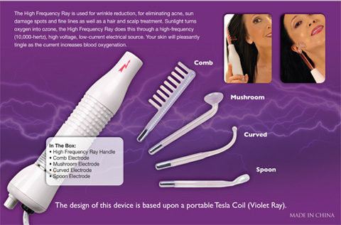 Violet Ray electrodes/ Comb Spoon Mushroom Curved Violet Ray/ High Frequency Tesla Device