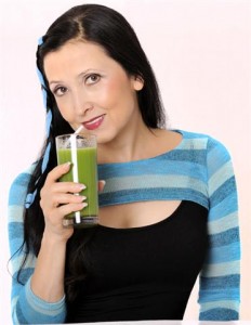 Tonya Chewing a Smoothie