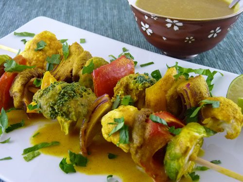 Raw Food Recipe: Veggie Kebabs in Pineapple Spice Marinade