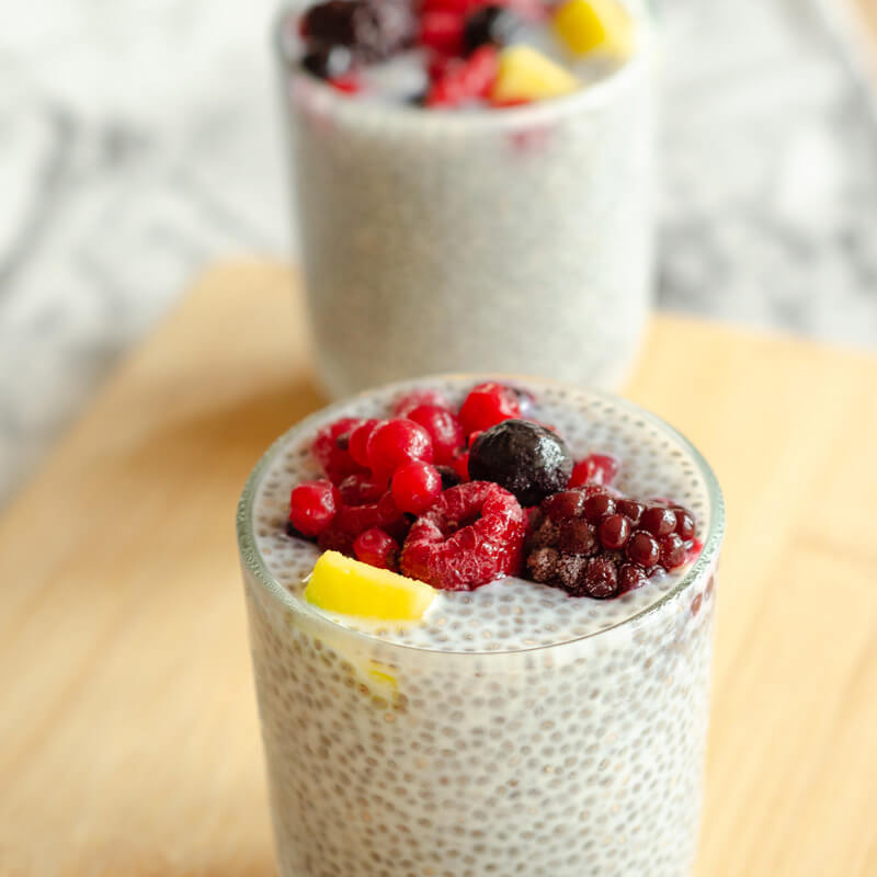 Vanilla Chia Pudding with Mango and Berries | Beautiful On Raw