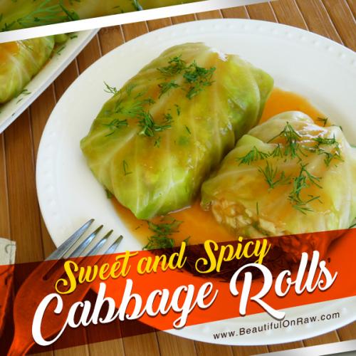 Sweet and Spicy Cabbage Rolls Beautiful On Raw