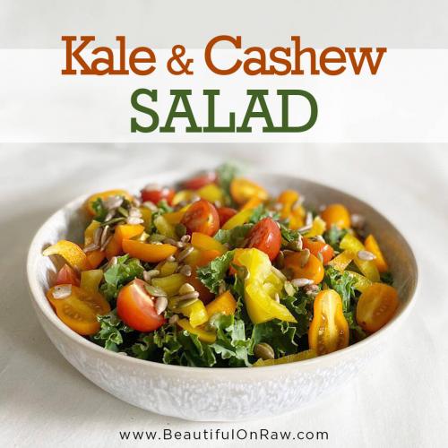 Kale Salad with Sauerkraut and Mushrooms Beautiful On Raw